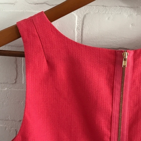 J. Crew Mini dress Preppy Coral Pink/red Fit & Flare Cotton Minimalist Sz 00 - Picture 7 of 11